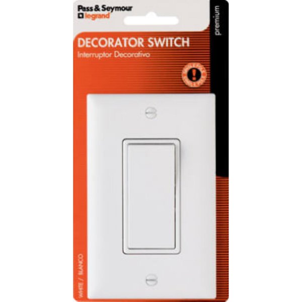 Pass & Seymour 15A Wht Grnd Sp Switch TM870WCCC5WP